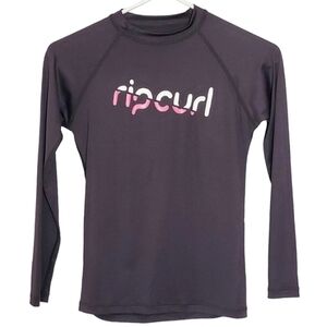 K1211 * Rip Curl Girls Long Sleeve Rash Guard Black Size 10